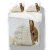 3D Rabbit Pattern Home Bedding Set 3D Animal Quilt Cover Pillow Case 2/3 Piece Zipper Super Soft Home Decoration Gift
