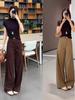 Women's Fashion Scimitar High-Waist Harem Pants - Spring/Autumn 2025 Slimming Narrow/ Straight Leg.