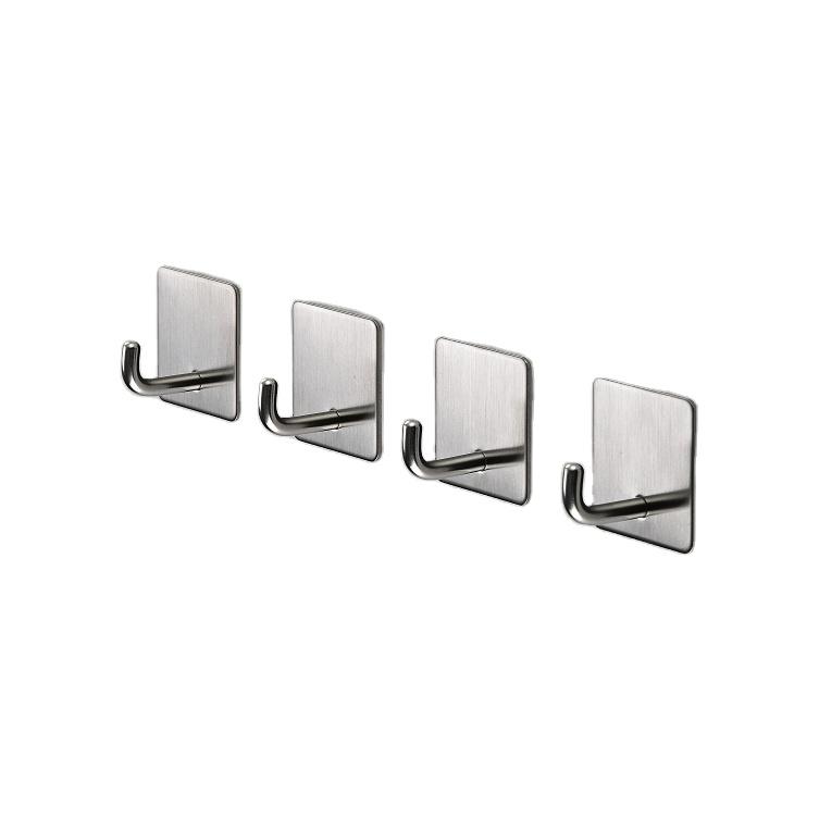 Kitchen Robe Bathroom Self-adhesive Towel Hooks Wall Hangers Hooks Anti-Skid Heavy-duty Waterproof Stainless Steel Hanging Hook