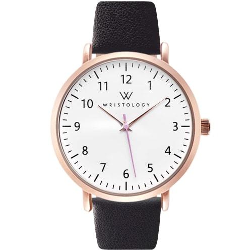 

Wristology 29 Style Maxi Number Watch with Leather Band - Interchangeable Genuine Leather Strap - Large, Easy-to-Read Nurse Watch with Second Hand for