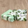 10/50 Stück Danke Süßigkeiten Geschenkbox Grünes Blatt Keks Schokolade Verpackungsbeutel Hochzeitsgeschenke für Gast Geburtstagsfeier Deko Zubehör