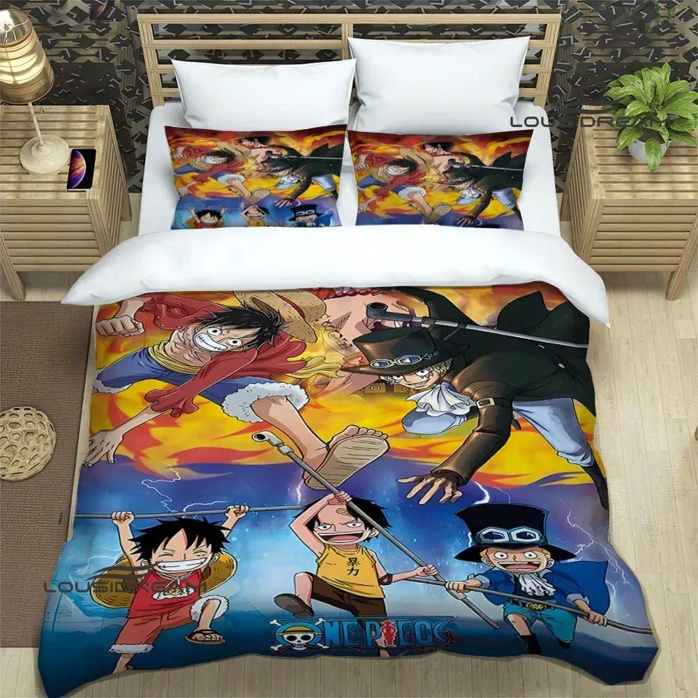 3D cartoon One P-Piece Σετ κρεβατιού εκλεκτά προμήθειες κρεβατιού σετ παπλωματοθήκη παπλώματος κρεβατιού σετ κρεβατιού πολυτελές δώρο γενεθλίων