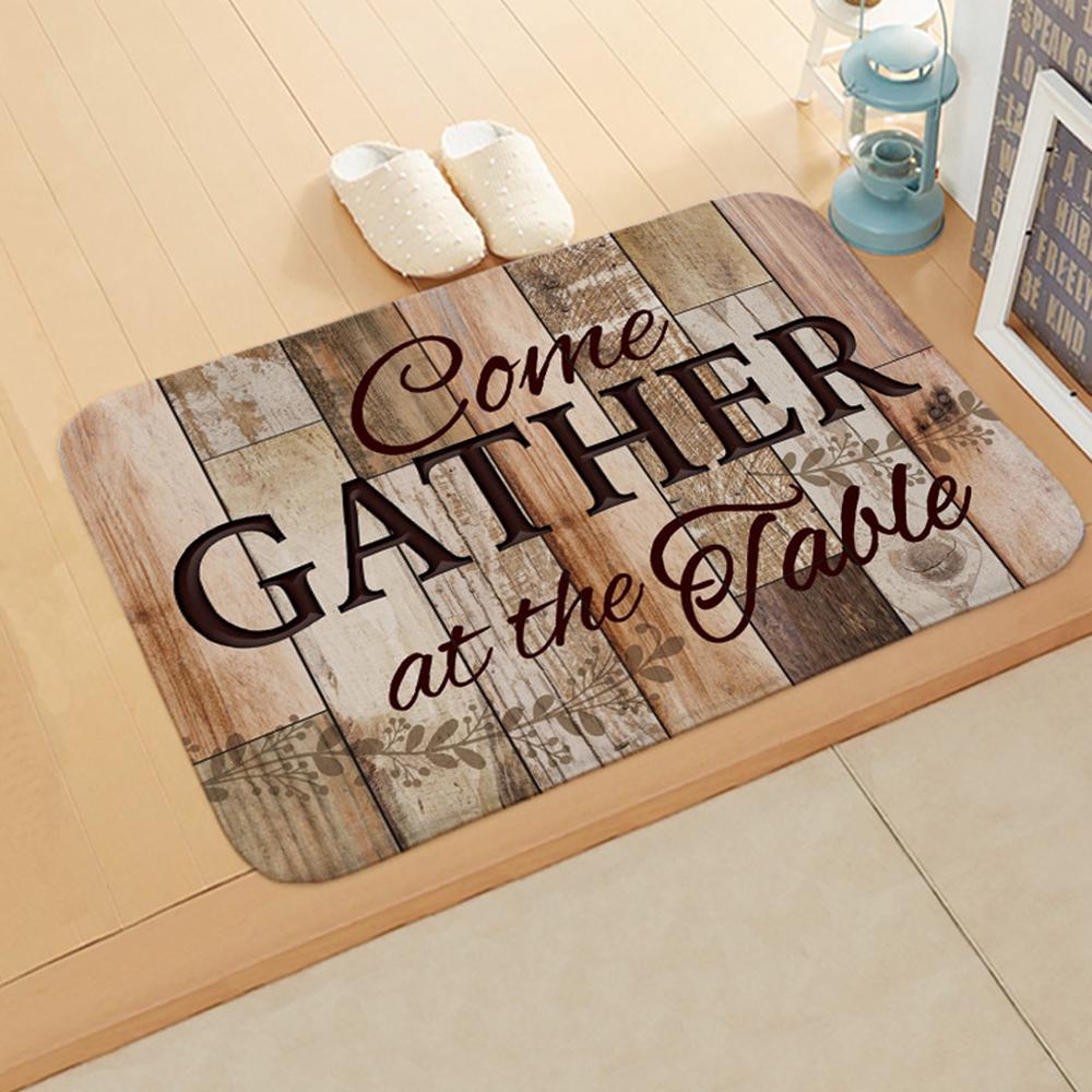 Letter Print Doormats Rectangle Non-Slip Flannel Door Mat Bedroom Kitchen Entrance Floor Mat Doormats 2021 Door Mat Balcony Mats