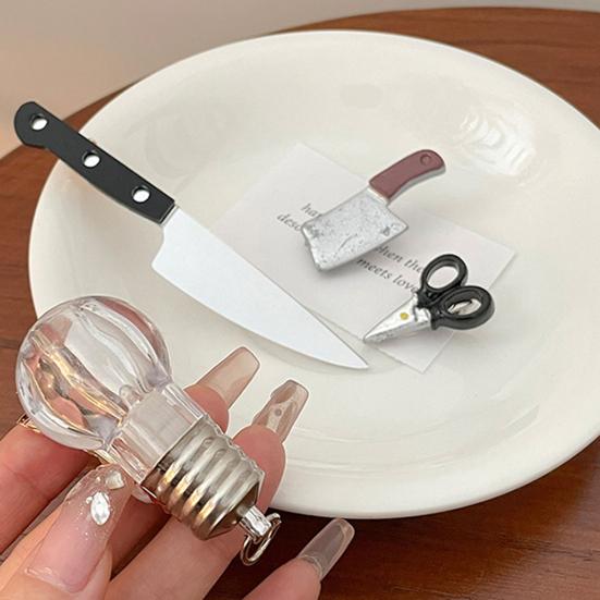 Girl Hair Pin Funny Imitation Scissor Knife Design Side Bang Hair Clip Stable Grip No Damage Small Hairpin Hair Accessory