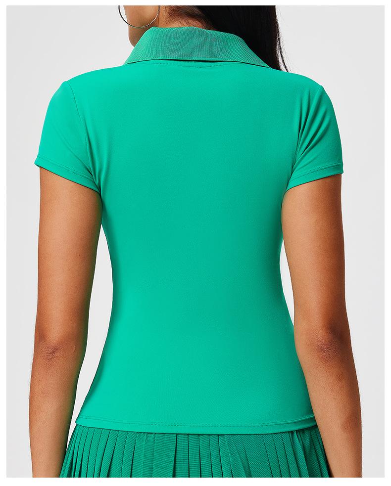 Cai Jue Women's Quick-Dry Polo Shirt - Short Sleeve, Cool Turn-Down Collar for Sports, Badminton, Tennis