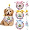 New Design Colorful Lace Dog Birthday Small Bib, Cute Cat-dog Hat, Pet Bib with Drool Cover