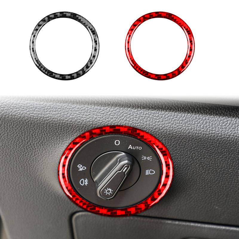 For Volkswagen Sagitar - Carbon Fiber Car Interior Accessories Decorative Stickers Headlight Switch Outer Ring Button