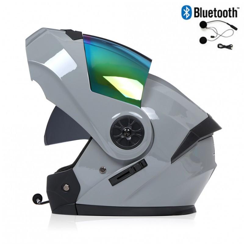 BLD Electric Bicycle Helmet Motorcycle Full Double Lens Exposed Universal Riding All Seasons