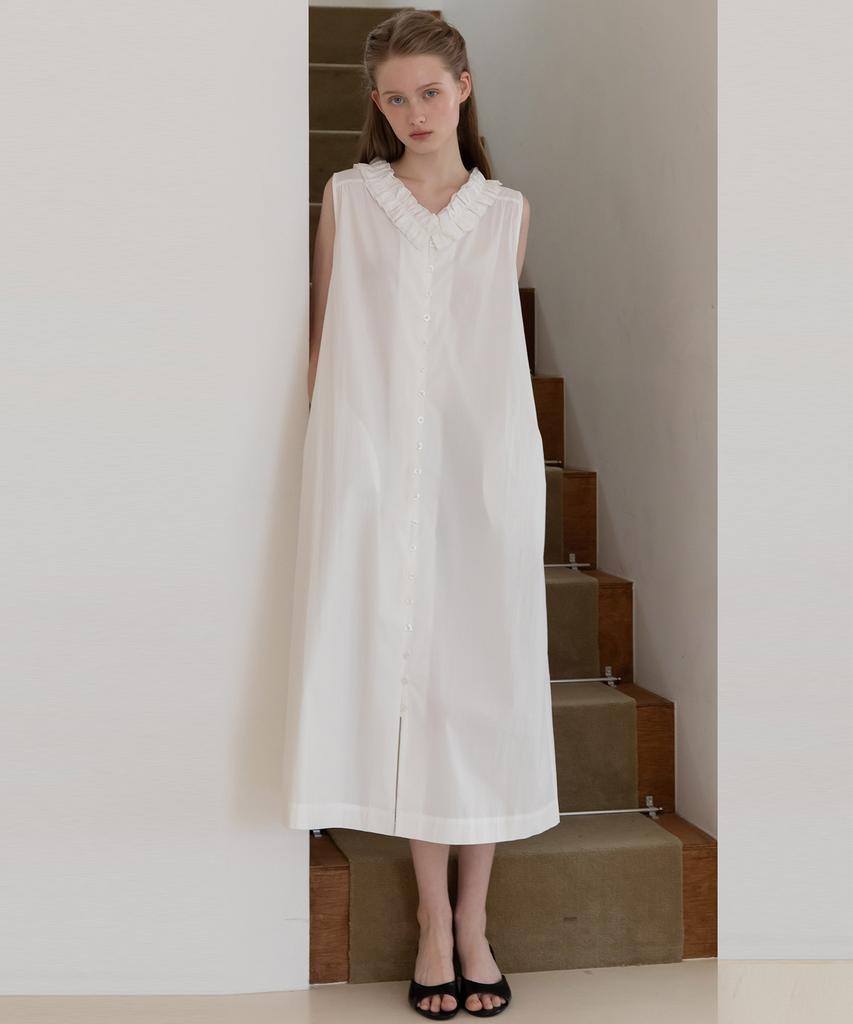 JMARKNEWYORK Sleeveless Frill Dress - White