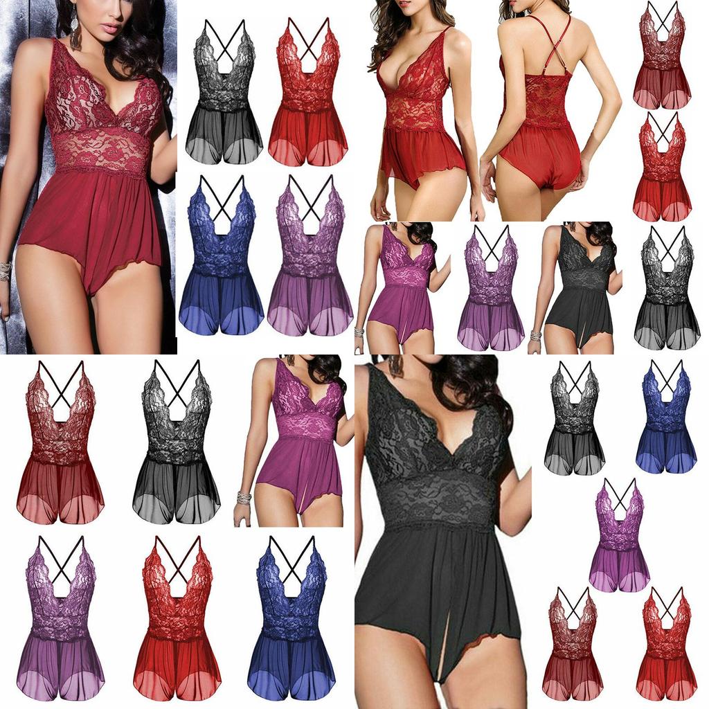 Women V Neck Lingerie Cross Back Babydoll With Adjustable Criss Cross Straps And Plus Size Options