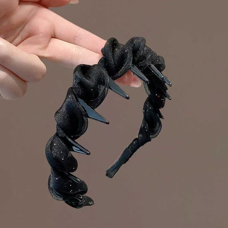 

Elegant Temperament Rhinestone Design Hairband For Women Daily Wear Headwear Non-Slip Wash Face Headband Hair Accessories A3