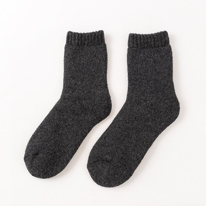 

Женские очень толстые флисовые носки из шерсти - Теплые зимние носки до середины икры с махровой подошвой One Size темно-серого