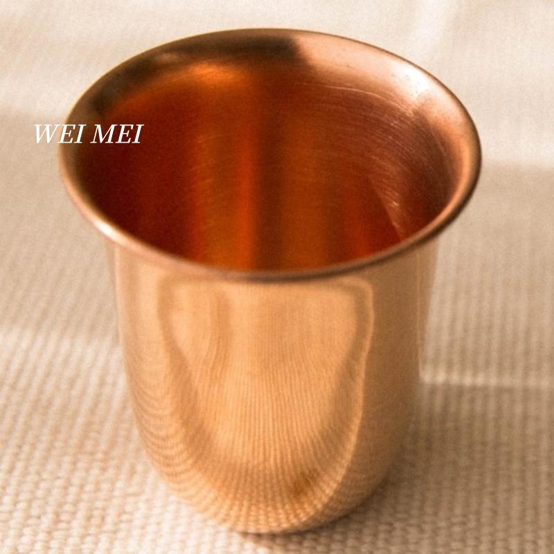 Vintage Copper Small Coffee Mug,Handcrafted Polishing Texture Outdoor Home Use Cold Drink Cup Tea Mug Friends Gifts Drinkware