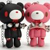 Cute Bear Spiked Keychain, PVC Cartoon Pendant for Handbags/Backpacks, Gothic Punk Key Accessory