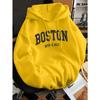 Autumn winter men's and women's solid color letter print high-end versatile retro hooded sweatshirt casual long sleeved pullover