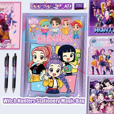 Kpop Cazadores de Demonios Papelería Set Bolsa Ciega Lindo Sorpresa Útiles Escolares Misterio Anime Paquete de Regalo de Estudio Para Estudiantes y Fans