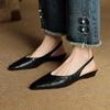 Fashion 2025 New Summer Women Mules Genuine Leather Women Shoes Pointed Toe Low Heel Cover Toe Modern Women Sandals Ladies Shoes