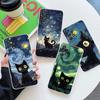 Retro Oil Painting Starry Sky Cat Clear Phone Case For Samsung Galaxy A56 A57 A37 A55 A54 A36 A35 A26 A25 A16 A17 A07 A52 Cover