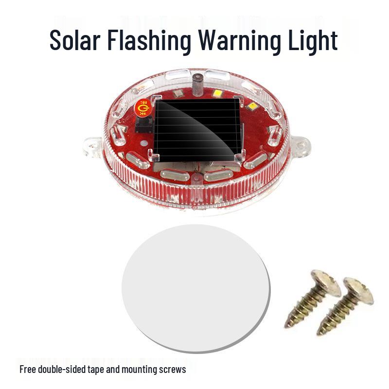 Solar-Powered LED Warning Lights for Cars/Motorcycles - No Wiring Needed