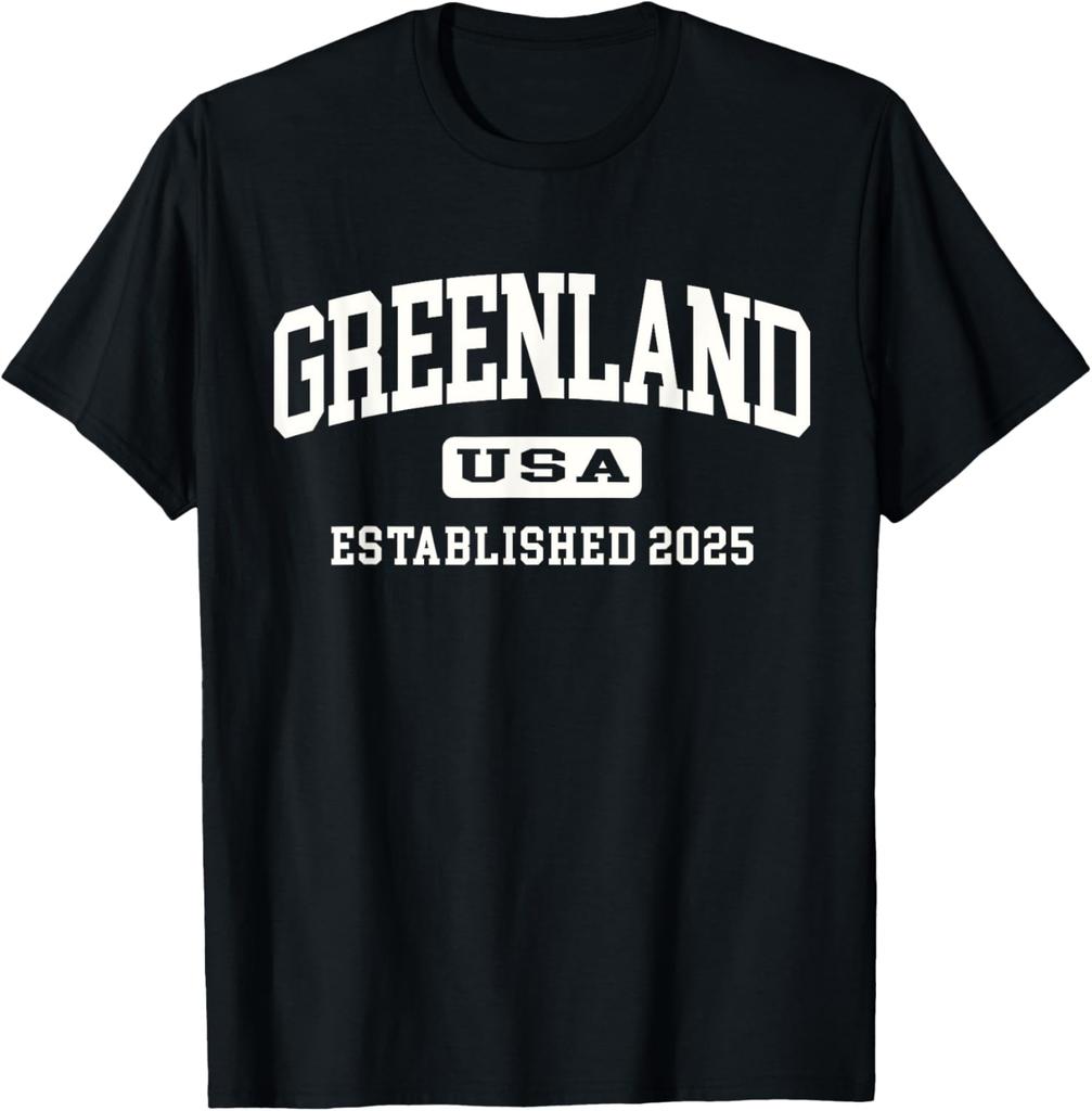 FUNNY GREENLAND USA AMERICAN STATE 2025 WHITE COLLEGIATE T-Shirt