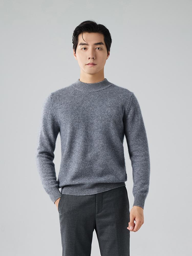 Semi-turtleneck cashmere sweater seven-needle thickened pullover sweater bottoming knitted sweater wool sweater
