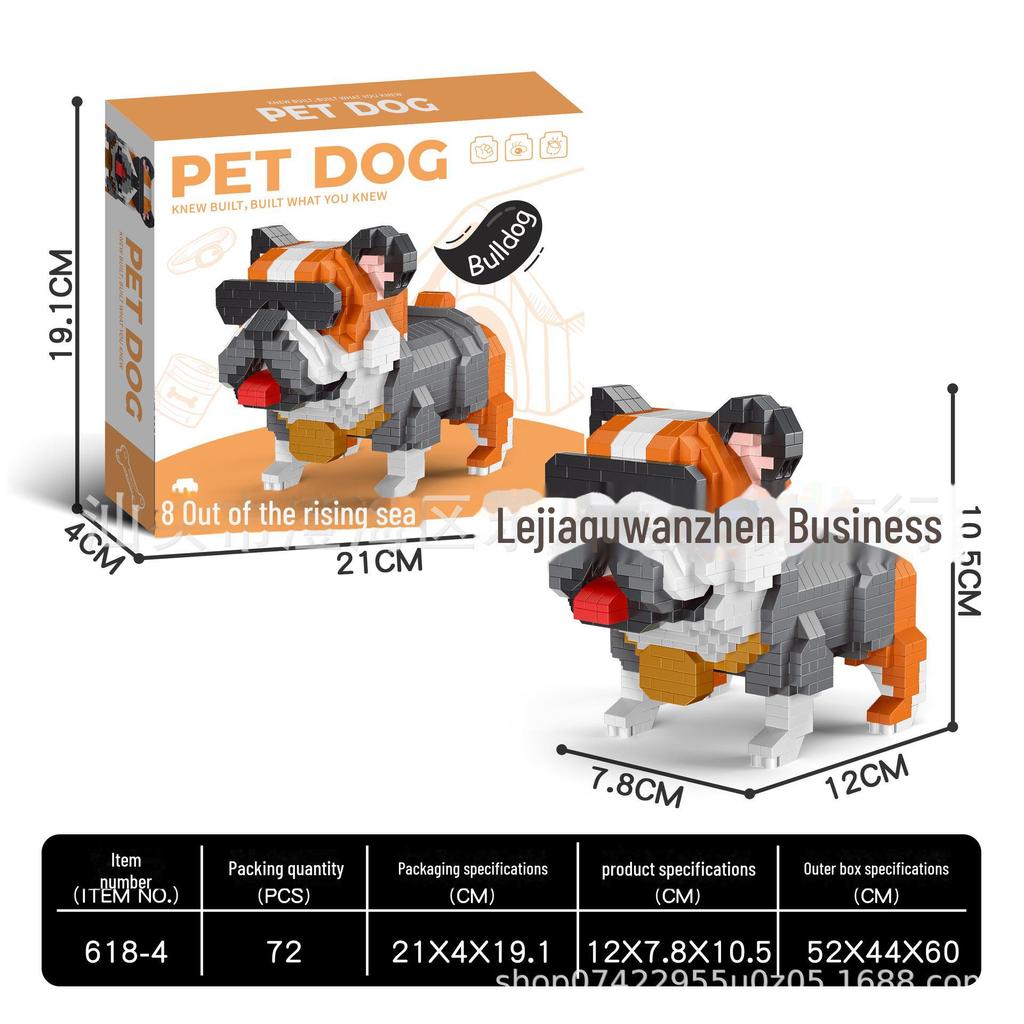 DIY Cross-Border Cartoon Corgi Building Blocks Puzzle Toy Set