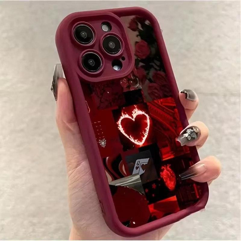 Case For iPhone 16 Cases iPhone 15 Pro Max Case Stylish Red Scenery Case For iPhone 12 14 11 13 Pro Max XS XR 7 8 Plus SE3 Cover
