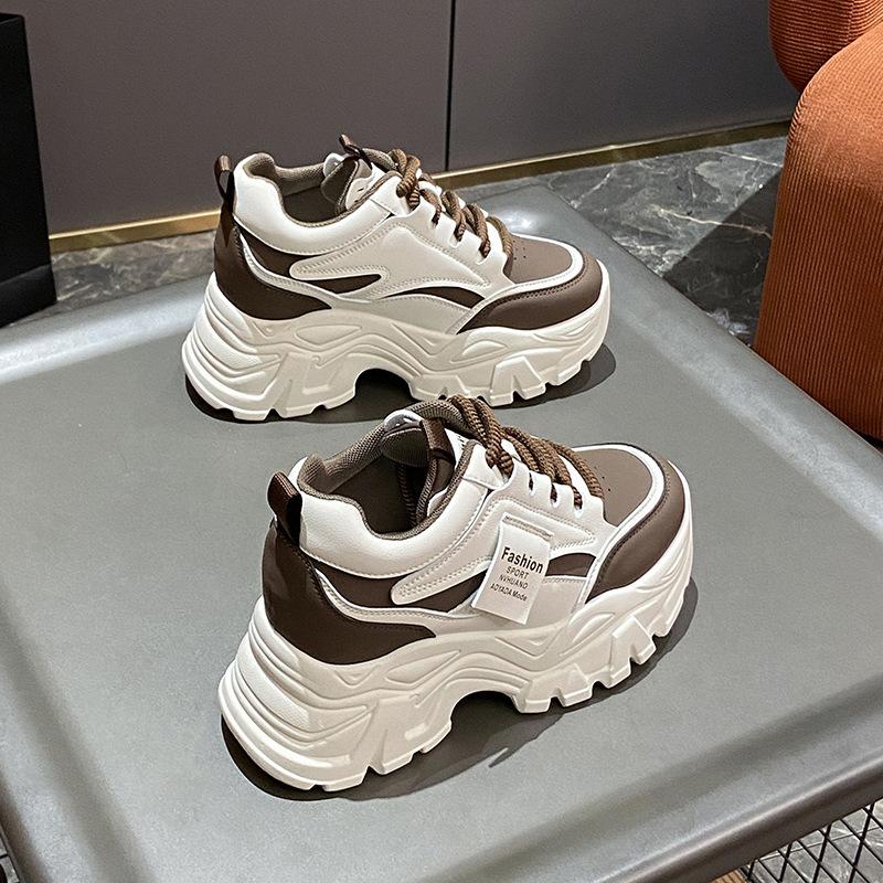 

JX inner height-increasing women s shoes new spring versatile small thick-soled height-increasing dad shoes women s casual sports shoes 40 хаки
