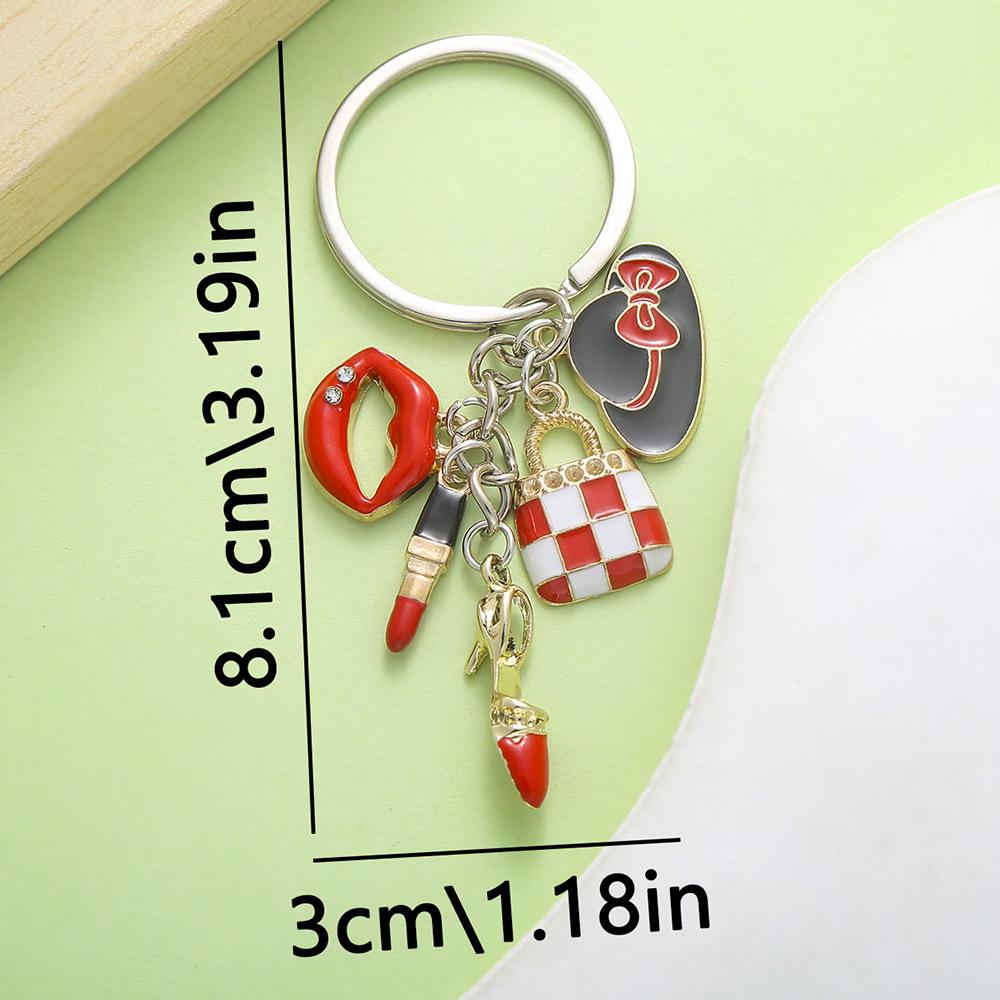 Брелок-подвеска для губной помады из черного сплава в корейском стиле с жемчужиной