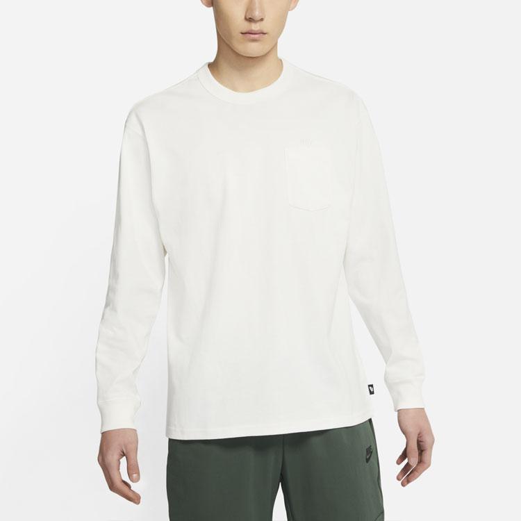 Nike T Shirts Men's Sail White Crew Neck Moderate Straight Fit DD3875-133