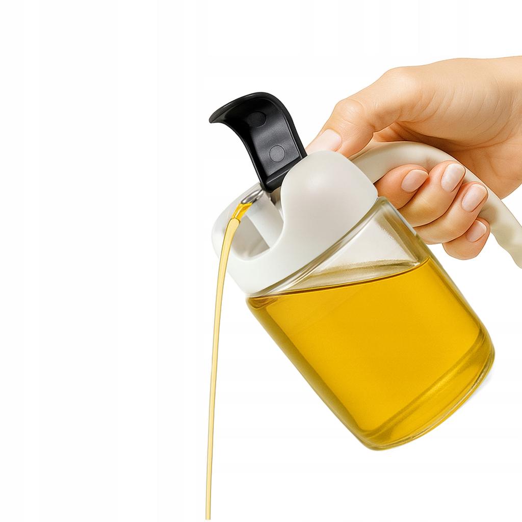 Glass oil dispenser 300 ml with handle - olive oil vinegar sauce oil spices