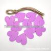 Pack of 10 Colorful 4CM Heart-Shaped Wooden Slices with Hemp Rope for DIY Signature Boards