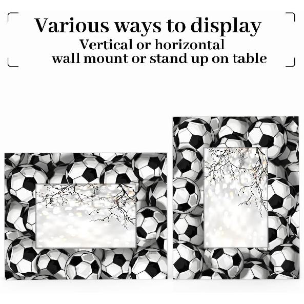 Soccer Balls 5x7 Picture Frame, Photo Frame 5x7 for Wall Hanging and Tabletop Display, Photo Picture Frame for Vertical or Horizontal Display