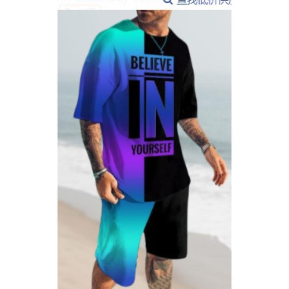 Men's Short-sleeved Shorts Two-piece Sports Leisure Suit Light Breathable Unisex Sports Clothing