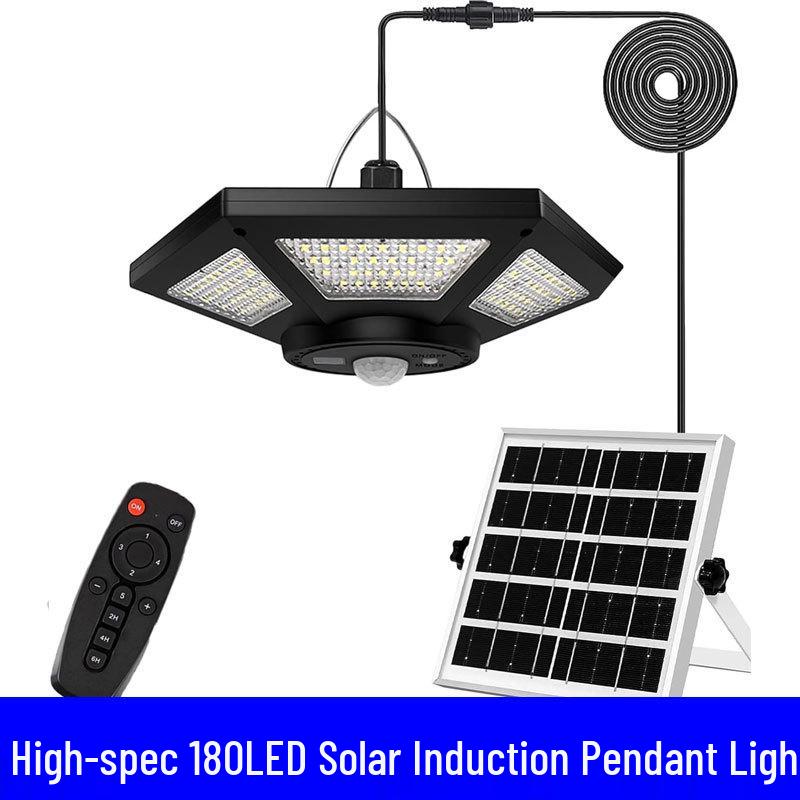 Outdoor Solar LED Pendant Light for Balcony, Pavilion, Terrace, Shed, Garage, and Courtyard.