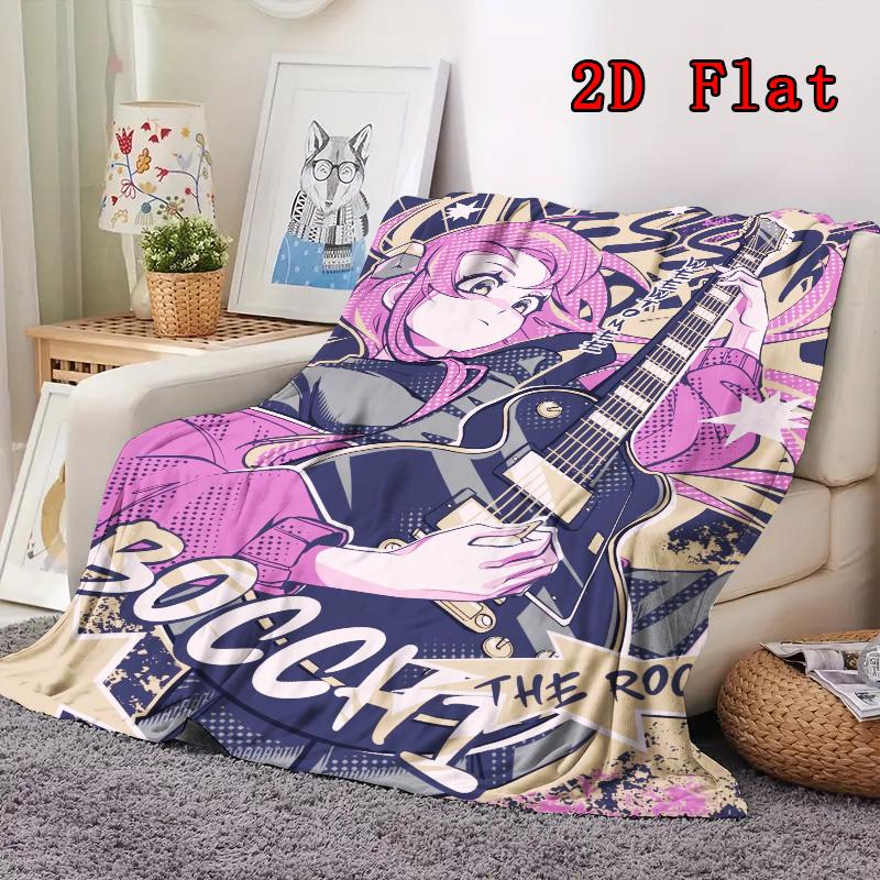 Bocchi the Rock 2D Flat Pattern Flannel Blanket High Quality All Seasons Warmth and Comfort Perfect for Christmas Gifts.PMT0914253