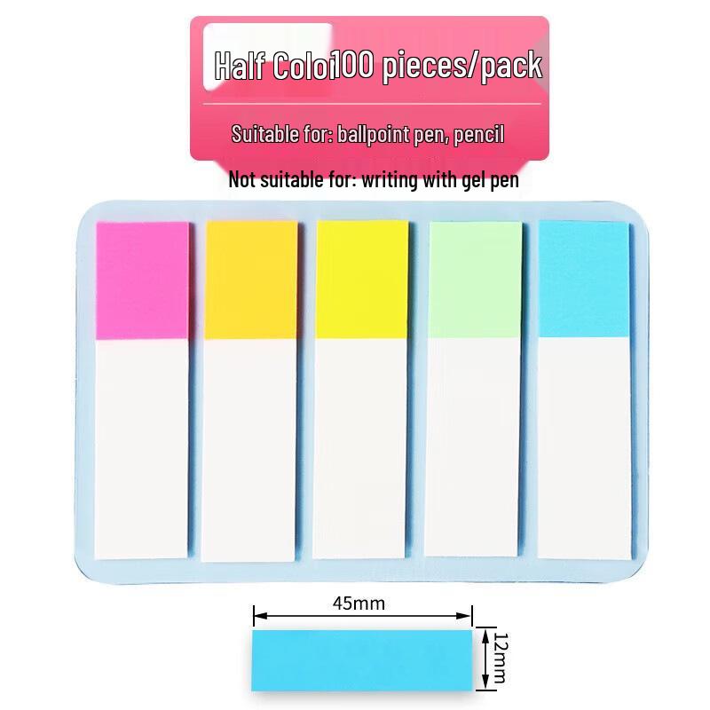 Transparent Sticky Note Strips: Fluorescent Color Arrows, Strong Adhesive, Reusable Index Stickers