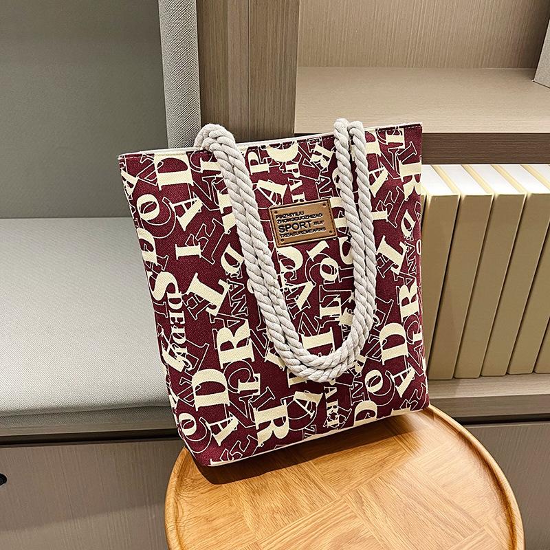 Canvas Bucket Tote Bag for Women, Large Capacity Casual Shoulder Handbag, Street Style Daily Commute Purse KTB