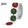 Self Adhesive Christmas Stickers Wax Seal Stickers Self-Adhesive Embossed Decals Red And Souvenir Packaging Labels Green Retro for Holiday Greeting