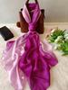 [BYSIFA] Long Satin Silk Scarf Winter Ladies Gradient Green Scarf Shawl Top Grade Brand Scarves Simple Plain Head Scarf 180*90cm