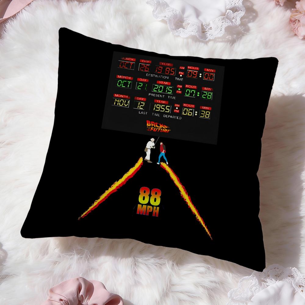 B-Back To The Future Cushion Cover Premium Comfort Reversible Pillow Cove -Two in One Design for Any Room & Car Interior