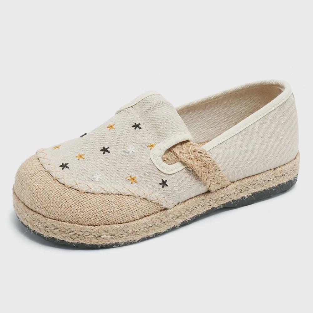2024 Women's Linen Embroidered Craft Shoes - DX2 Original Shallow Mouth Design
