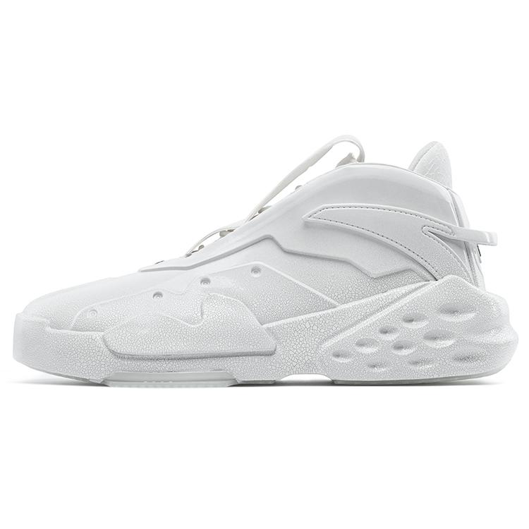 

Anta Monologue Leather Slip Resistant Abrasion Resistant High top Skateboard Shoes Men s White, Ru Kiln 112218088S-1 41