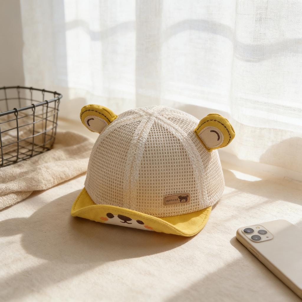 Baby Hat 46-48cm 6-24 Months Summer New Cartoon Soft Brim Cap Boys Cool Sun Hat Girls Breathable Baseball Cap Sun Protection