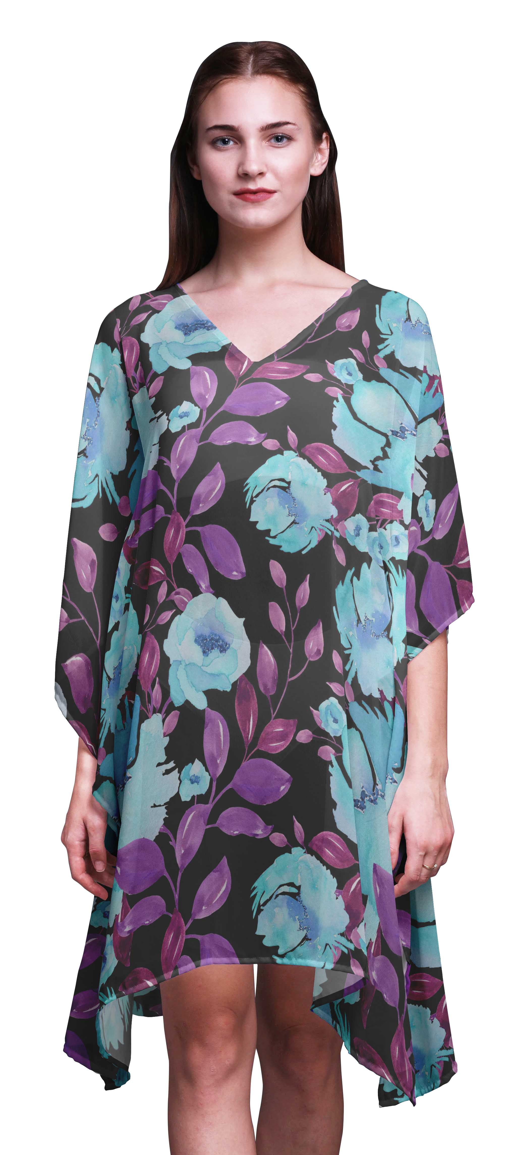 

Bimba Watercolor LadiesA KaftanA Holiday Loungewear Midi Dress Beach XL-3X бірюзові зелений колір