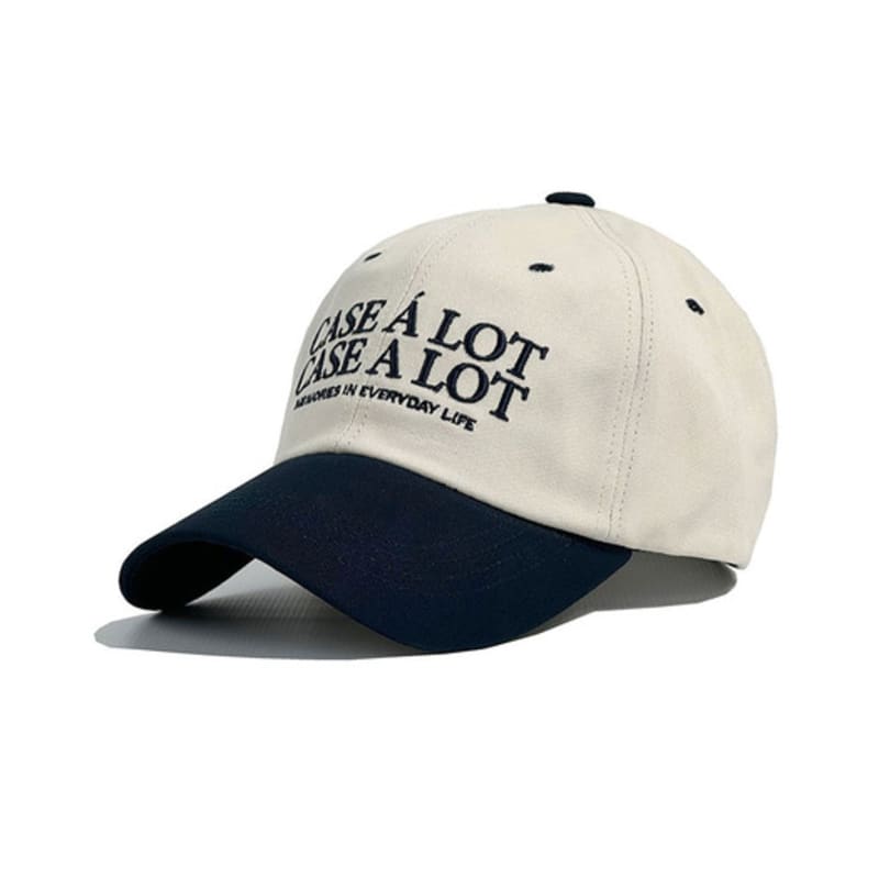 CASE A LOT Slogon logo ball cap - beige navy