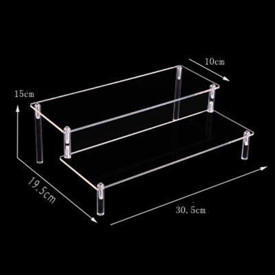 30.5*10cm Akrylowy Demontowalny Stojak Półkowy Schodkowy Stojak Ekspozycyjny na Babeczki Perfumy Lalki Przezroczysta Trapezowa Półka do Przechowywania Blind Boxów