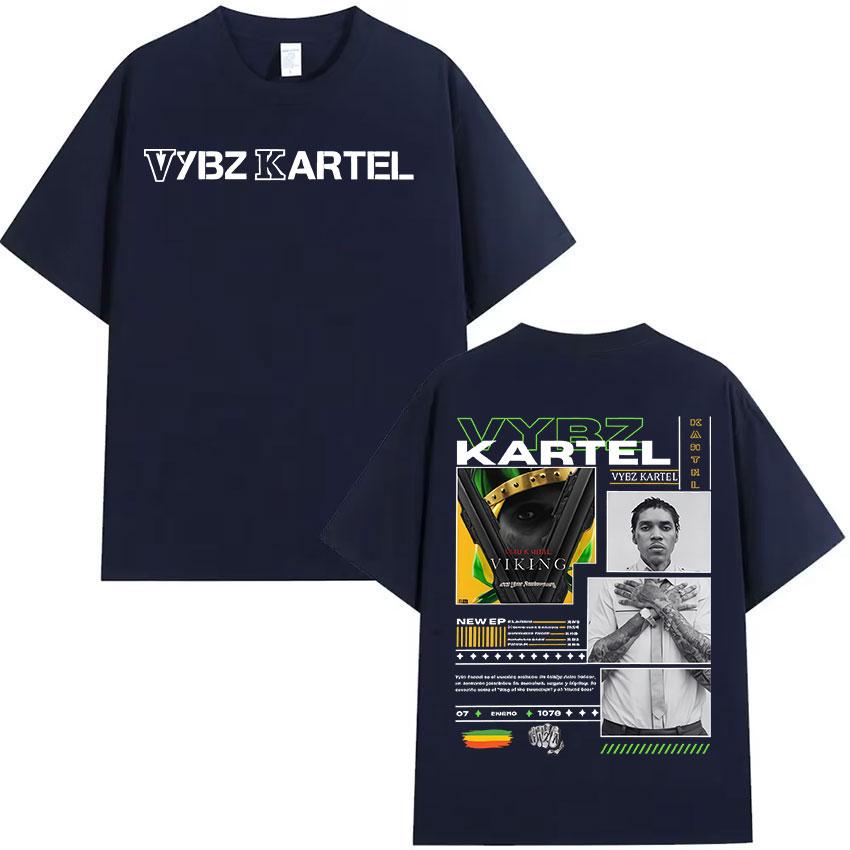 2025 Summer Rapper Vybz Kartel Album Graphic Mens Hip Hop Gothic Short Sleeve TShirt Retro 100 Pure Cotton Printed Tshirt