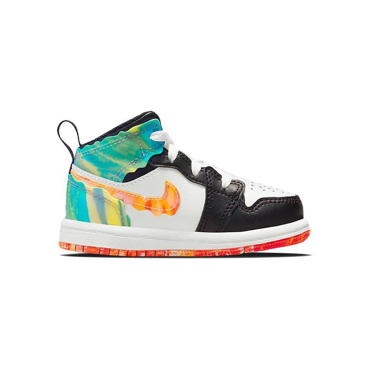 Air Jordan 1 Mid SE TD Drip Baby Sneakers Black Team-Orange Kumquat DJ6564-038