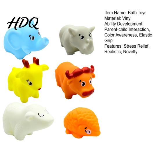 Animal Shaped Bath Squirters Squeaky Vinyl Toy for Toddlers Soft Water Play Figure Interactive Durable Baby Playthings Squeeze Shower Fun Cute